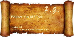 Pakos Gajána névjegykártya